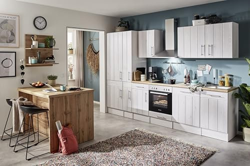 respekta Küche Küchenzeile Landhaus Inselküche Glaskeramik Anton 310 cm
