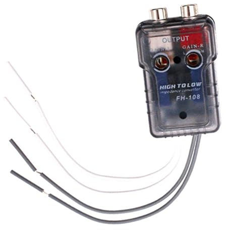 High Bass Audio Converter für Auto – 2-K Line-Out-Adapter hoch unten für automatisches Auto, Hoch-Bass-Konverter für Auto-Lautsprecher, Audio