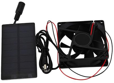 Tbest Solarpanel-Ventilator-Set, Solar-Außenventilator, Mini-Solarbetriebener Ventilator, Gewächshaus-Solarventilator, Kühlung, Belüftung für Camping