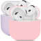 2PCS Mocarheri Case Cover Compatible for AirPods 4th Generation, Protective Silicone Case, Ultra-Thin, Soft Silicone Shockproof, Front LED Visible (Purple+Pink)