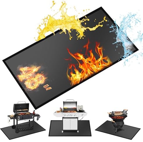 Untergrillmatte, 121,9 x 91,4 cm, passend für Blackstone 43,2 cm und 55,9 cm Grillplatte mit Ständer/Grillmatte für Blackstone, feuerfeste Feuerschalenmatte, Kaminmatte, Grillmatte, Grillmatte für