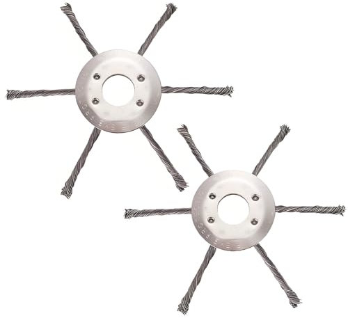 BAPPKON 2 testine per tagliaerba in filo di acciaio, testa per decespugliatore da giardino, testina con filo annodato, ricambio universale per accessori per tosaerba (6 teste)