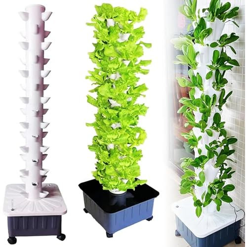 PTSZNGS Kit de plantación hidropónica en Torre de 15 Capas y 45 Puntos de plantación para Invernadero Vertical de Interior