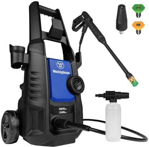 Westinghouse ePX3050 Electric Pressure Washer, 2100 Max PSI 1.76 Max GPM with Foam Cannon and Turbo Nozzle, for Cars/Fences/Driveways/Home/Patios