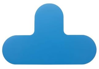 ORGATEX T-Stück LongLife Rounded Bodenmarkierung | Stellplatzmarkierung Lager | PVC Bodenmarkierungsband selbstklebend I Parkplatzmarkierung Industrie I 90mm, 190 x 190mm (LxB) | 50 Stück, Hellblau