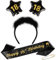 TUZELIYA 18. Geburtstag Mädchen Jungen - 18 Geburtstag Kopfschmuck mit Geburtstagsgürtel, Anstecknadel - Geburtstag Mädchen Haarschmuck Glitter Schärpe für Birthday Party