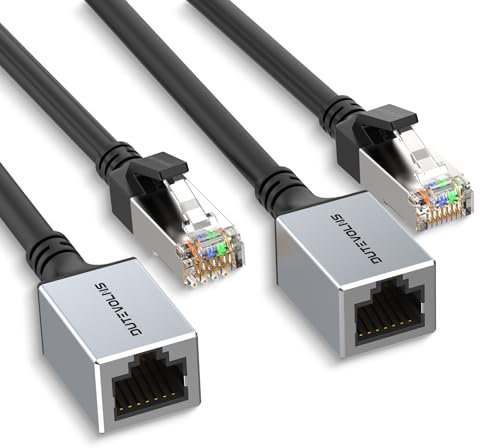 Dutevolns Ethernet Extension Cable 3M 2 Pack, Network Male to Female RJ45 Connector, 1000Mbps Cat 6 Ethernet Extender Cable Adapter, Gigabit LAN Cord for MC, PC, Router, Laptop