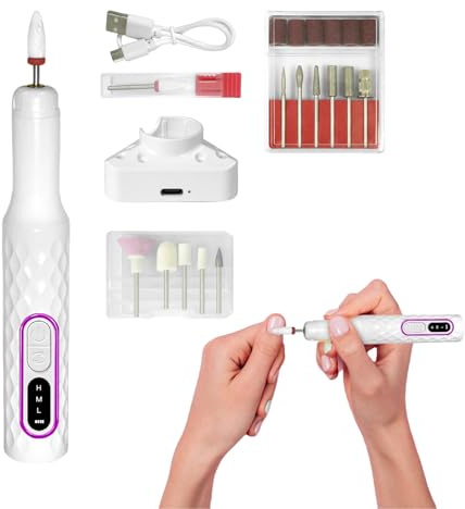 Tewzafiya Nail Drill Kit | Electric Nail Reconstruction Set | 3 Adjustable Speeds, 15000RPM Polishing Tool Grinding Shaping Manicure for Home Travel Salon
