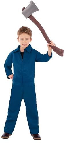 Smiffys Kids Unisex Boiler Suit Costume All in One Jumpsuit Children’s Fancy Dress Outfit for Halloween and TV Movie Characters