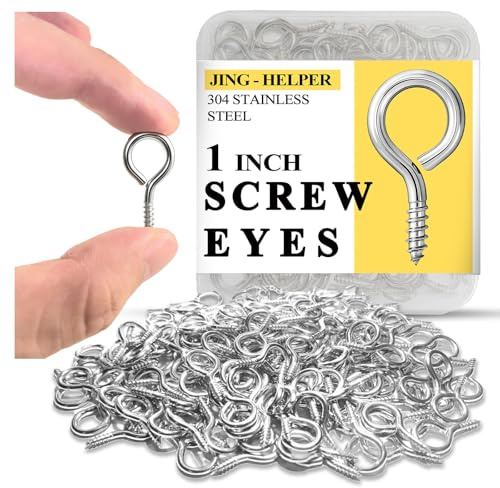 1 Zoll / 25mm Edelstahl Wiederverwendbare Klein Schraubösen Ösenschrauben | 100 Stück Klein Schraubösen Geeignet Für Holz, Weihnachtsdekorationen, Kunstwerke Und Wanddekorationen Innen & Außen