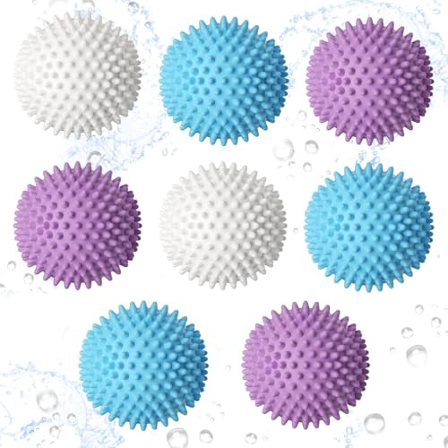 8 Stück Trocknerbälle Wiederverwendbare Waschkugel für Wäschetrockner | Waschbälle für Wäschetrockner, Waschball für Waschmaschine, Trockner Ball, Wäschetrockner Ball, für Heim Kleidung Reinigung