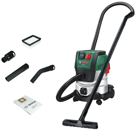 Bosch Nass- und Trockensauger PAS20-220P | Verlängerungsrohre,Saugschlauch 2,2 m,Griff/Winkelrohr,Boden/Fugendüsen,Vliesbeutel (Uni),Flachfaltenfilter,UniversalAdapter