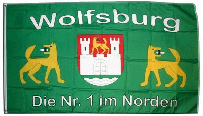 Flaggenfritze Fahne/Flagge Wolfsburg + gratis Sticker