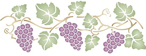 Stencil Company Pochoir mural réutilisable Motif vigne 46 x 16,5 cm (M)