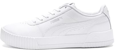 PUMA Women Carina L Sneakers, Puma White-Puma White-Puma Silver, 8.5 UK