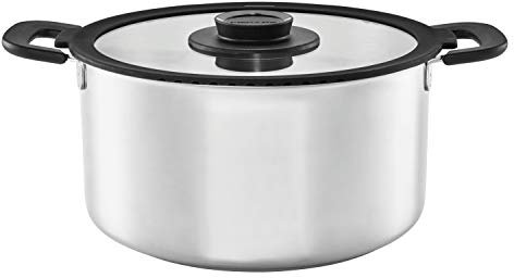 Fiskars Kasserolle mit Deckel, Füllmenge: 7,0 Liter, Für alle Kochfelder geeignet, Rostfreier Stahl/Kunststoff, Ø 28 cm, Functional Form, 1026579