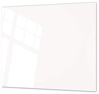 ASSE DA CUCINA IN VETRO TEMPERATO e Copri-piano cottura a induzione – Spianatoia in vetro resistente a graffi e impatti – Resistente al calore e a i batteri D18 Serie di colori: A Bianco