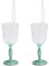 Christmas Concepts® 10cm Glitter Wine Glass Decorations - Luxury Christmas Tree Decorations (Mint Green, Pack of 2)
