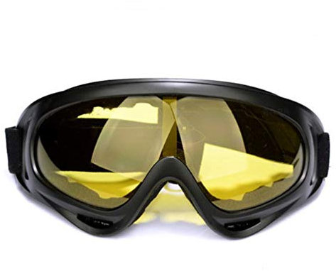 Schutzbrille Augenschutz, Überbrille auch für Brillenträger, für Baustelle, Labor, Werkstatt, Fahrrad-Fahren,Leicht,klar und Wasserdicht, Blockieren Speicheltröpfchen für den Unisex-Gebrauch,Gelb