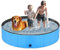 Taeku Piscina para Perros, Grandes Plegable Piscina Mascotas Gatos PVC Antideslizante y Resistente Bañera para Perros Interior Exterior (Azul 120 * 30)
