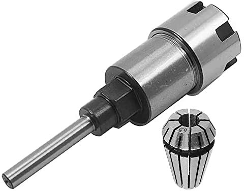 Mesee 1/4 Inch Shank Router Collet Extension Rod with 6.5mm ER16 Spring Collet, Trimming Engraving Machine Extender Chuck Adapter Holder Set for Woodworking Milling Bit Lathe Tool