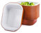 CONTITAL Contenitori monouso in Alluminio laccato AS220497 - Vaschette 1 Porzione con maniglie bianco/terracotta, Linea Premium - Extra Rigidi, 50 pezzi