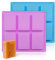 2 Pieces Silicone Soap Molds Rectangle Silicone Molds 6-Cavity Cake Baking Pans Soft Baking Pan Moulds Craft Soap Making Molds Ice Cube Trays Chocolate Mould for Handmade(Pink, Blue)