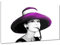 H6817Z_PC1E Kunstdruck auf Leinwand, 60 x 40 cm, Audrey Hepburn Hut