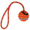 CABLEPELADO Pelota para Perros con Cuerda | Pelota Ondulada para Perro | Juguete Perro Extra Resistente | Caucho Natural | 6 cm diámetro Pelota | 30 cm Longitud de Cuerda | Naranja