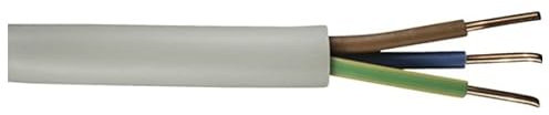 Pollmann NYM J 3x1,5 3x2,5 5x1,5 5x2,5mm² Mantelleitung Elektroleitung Kabel 1-25m (NYM-J 3 x 1,5mm², 15 Mtr.), Grey