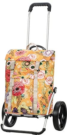 ANDERSEN Einkaufstrolley - Royal Shopper Basil Bloom gelb 50 L Freizeit, Handwagen, recycelt, wasserdicht, Aluminium, klappbar, leise Räder