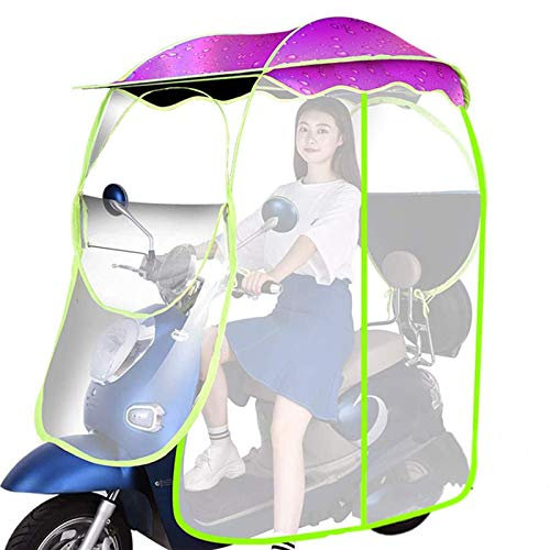 Housse Pluie, Pliante Universelle Vélo Électrique Vélo Pare-Soleil Housse Pluie-Étanche Batterie Voiture Canopy Parapluie, Bleu (Violet)