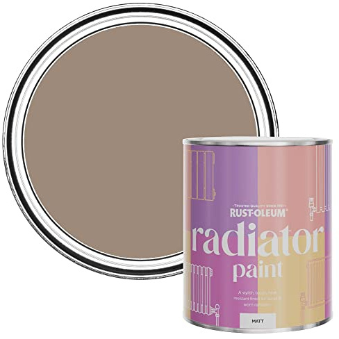 Rust-Oleum Brown Radiator Paint in Matt Finish - Salted Caramel 750ml