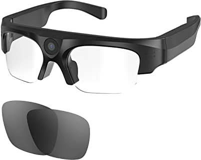 CatXQ Smart Video Cameras Glasses | 2K Video Recording & 4K Photo | Bluetooth Play Music&Calling | Sunglasses & Blue Light Blocking Lens | Gift 32G Memory Card