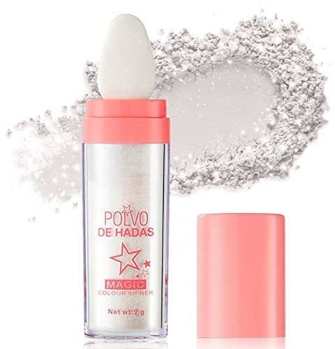 Ofanyia Highlighter Powder Stick, Polvo De Hadas Highlight Patting Powder, Body Brighten Glitter Shimmer Three-dimensional Sparkle Patting Powder for Face Eyes Lips Hair Body Glow Makeup