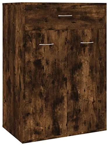 vidaXL Schuhschrank Schuhablage Schuhregal Schuhständer Schuhaufbewahrung Schuhorganizer Schuhkommode Räuchereiche 60x35x84cm Holzwerkstoff