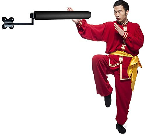 Tragbarer Wing Chun Dummy, Wandmontage Spinning Bar 360° Höhenverstellbarer, Reaktionsgesch Erhöhen, Kampfsport Training, Installieren Sie es zu Hause an Einer Wand oder Marmor