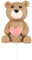 Teddybär für Kuchen, 7x4,5cm Rosa Herz Bär Kuchen Deko Teddybär Kuchen Deko Pink Cake Topper Decorations Kuchendekoration für Babyparty Geburtstag Party Jubiläum Dekoration (Braun)