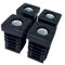 Lot de 4 supports de roulettes carrés avec manchon, plastique/acier, noir (25 x 25 mm, M8)