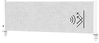 MAUL Tisch Trennwand Akustik MAULconnecto Uplight | mit LED Licht Leiste | 160x50cm | Raumteiler für Büro und Schreibtisch | Raumtrenner mit Lampe und Klemmfuß| Ideal als Sichtschutz und Schallschutz