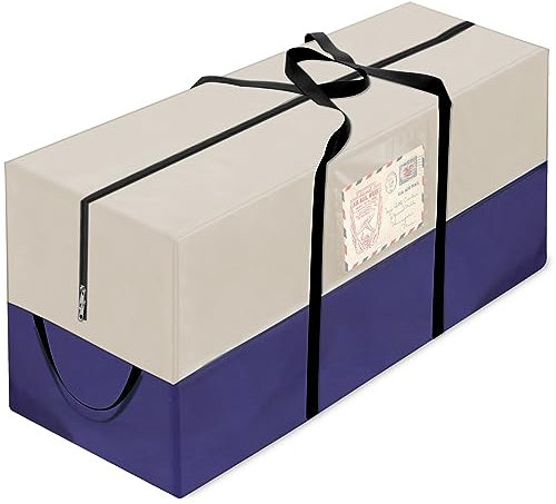 Tannenbaumhülle Weihnachtsbaumhülle Tannenbaumtasche Weihnachtsbaumtasche Aufbewahrung Weihnachtsbaum Transporthülle Weihnachtsbäume Tannenbaum Aufbewahrung Tasche, Beige Lila(172 x 50 x 76 cm)