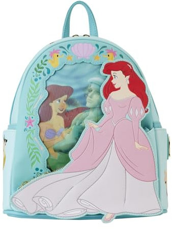 Loungefly The Little Mermaid Ariel Princess Linsenraster-Mini-Rucksack, Blaugrün/Ein Hauch von Paradies (Trace of Paradise), Einheitsgröße