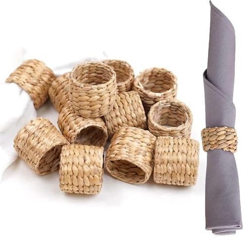 TOOSOAR 12 Pezzi Anelli Portatovaglioli,Anelli per Tovaglioli Rustici,per Feste di Compleanno,Decorazioni per la Tavola da Pranzo,Natale