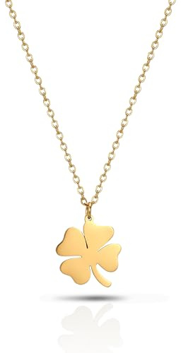 SIPURIS Collier trèfle à quatre feuilles celtique porte-bonheur en forme de trèfle irlandais porte-bonheur amulette de protection bijoux pour femmes et adolescentes