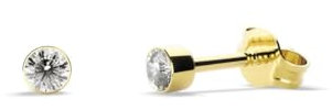 TIABELLE – Ohrstecker RISE aus Titan mit funkelnden Swarovski® Zirconias – Goldfarbene Ohrringe für Damen – allergenfrei & hautverträglich – Handmade in Germany (MINI | 2,8mm ø | Gold White)