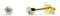TIABELLE – Ohrstecker RISE aus Titan mit funkelnden Swarovski® Zirconias – Goldfarbene Ohrringe für Damen – allergenfrei & hautverträglich – Handmade in Germany (MINI | 2,8mm ø | Gold White)