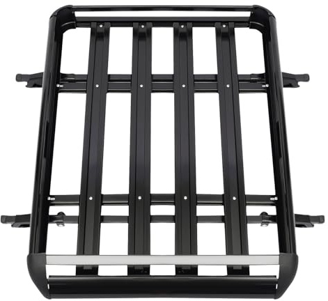 Loobiiny Dachgepäckträger 68kg Universal 127x97cm Dachträger SUV Aluminium Relingträger ohne Bohren Gepäckablage Offene Reling
