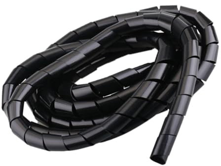 FEEIMOL Manchon de Câble Gaine 20mm Tube de Rangement de Câble Spirale Câble Range Organisateur Câble de Gestion Cache Protection Fils Electrique pour Maison Bureau Noir 4M