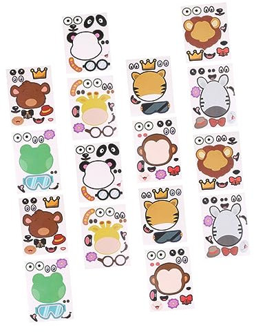 BESTonZON 24St Aufkleber Tierdekor Blanko-Kraftkarten, gefaltet Party schultüte bürotasche acotar Sticker The School schul Tasche Animie Karikatur schmücken Collage Applikationen Kind Papier