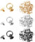 60 Stück Lederring Nieten mit 60 Stück Schrauben,Ymapinc 8mm O Ring mit Studs O-Ring Schnallen und Verschlüsse Leathercraft Teile für DIY Leder Geldbörse Handtasche(Schwarz Silber Gold)